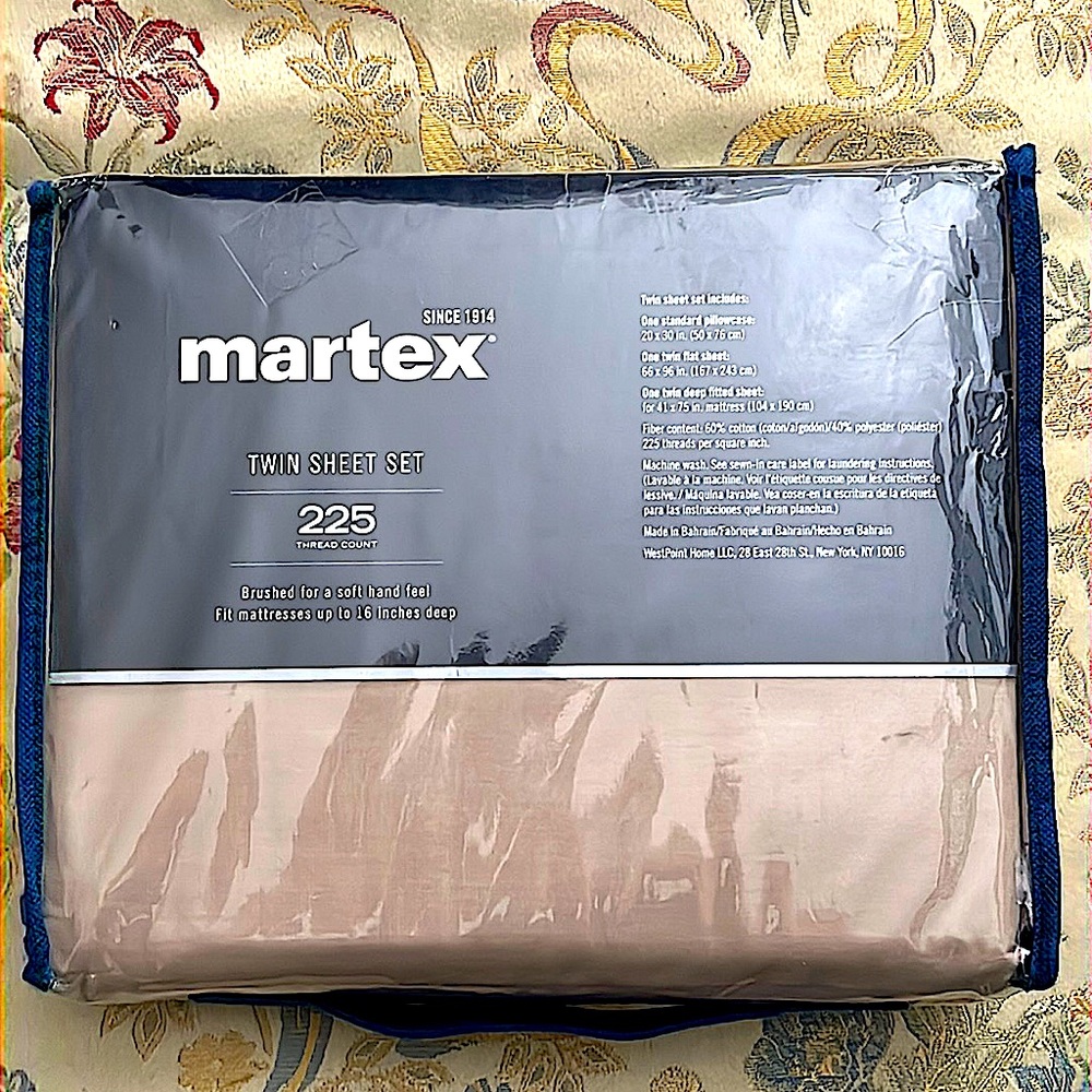 Martex Solids Twin Sheet Set Khaki NWT